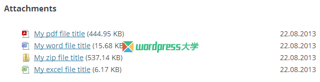WordPress 文章底部列出上傳到該文章的所有附件