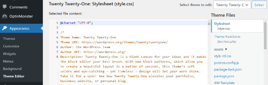 WordPress 主題編輯器