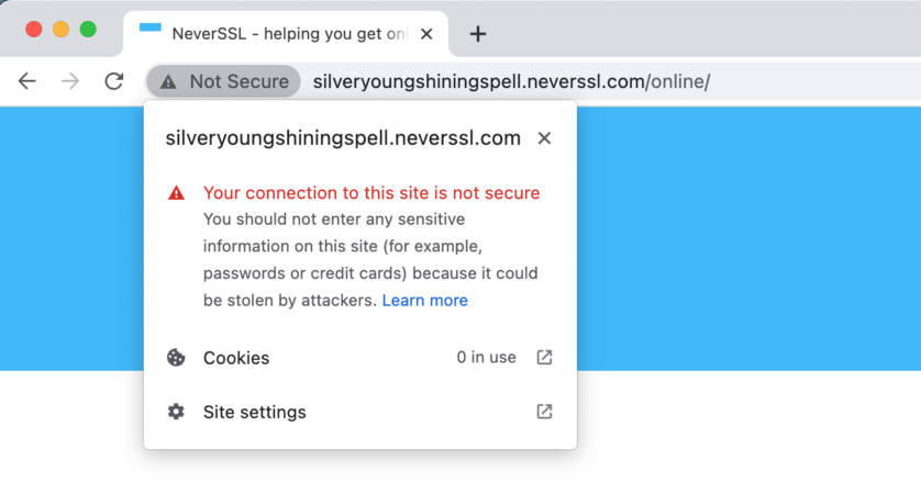 不安全的網(wǎng)站示例