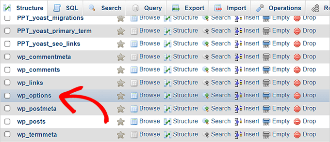 單擊 wp 選項 單擊 wp-options