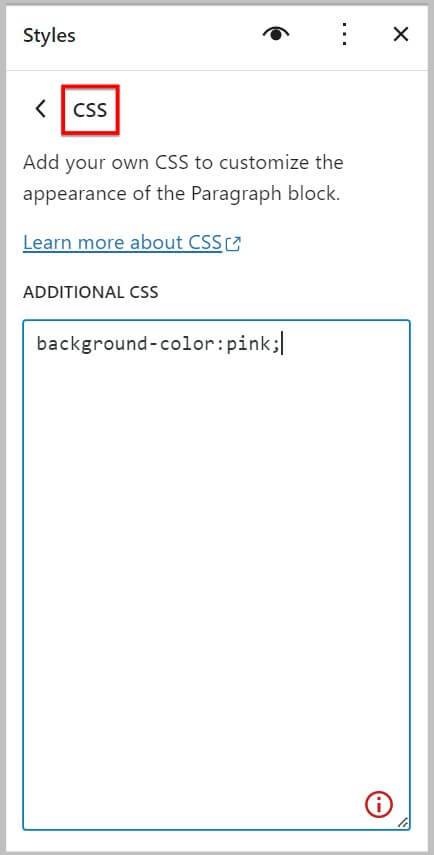 在 WordPress 6.2 BETA 中使用額外的塊 CSS