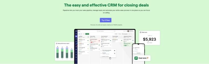 Pipedrive 網(wǎng)站截圖