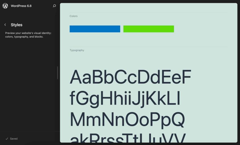 使用 Twenty Twenty-One 在 Style Book 中進(jìn)行字體預(yù)覽