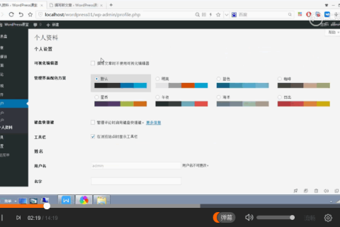 WordPress 快速入門視頻教程32：如何設(shè)置用戶資料