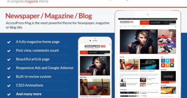 WordPress 免費(fèi)雜志CMS主題 AccessPress Mag