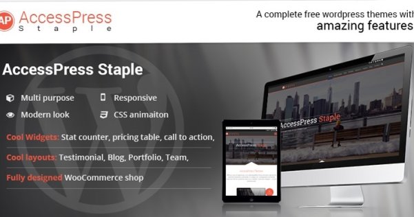 WordPress 免費(fèi)單頁視差企業(yè)主題 AccessPress Staple