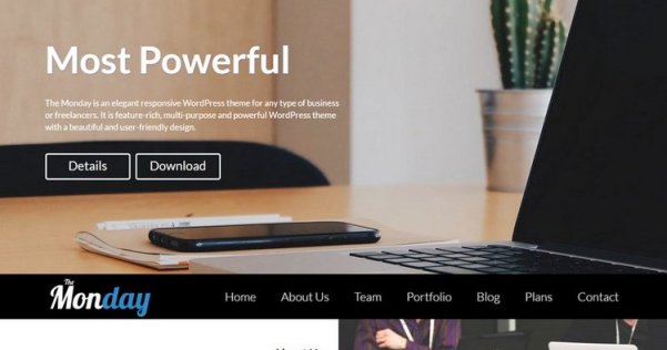 WordPress 免費(fèi)單頁視差企業(yè)主題 The Monday