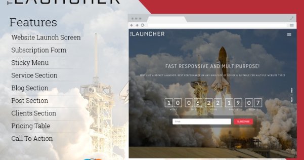 WordPress 多用途單頁視差企業(yè)主題 The Launcher