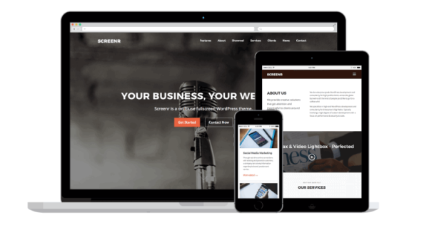 WordPress 單頁視差企業(yè)主題 Screenr