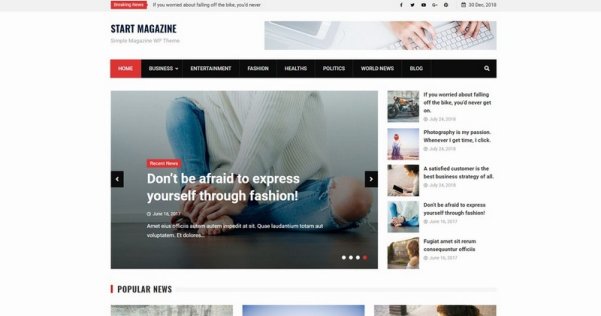 WordPress 免費(fèi)雜志主題 Start Magazine
