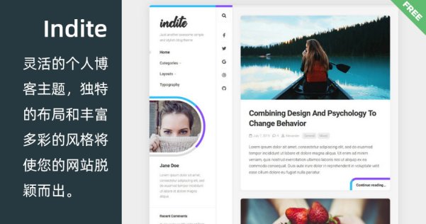 WordPress 免費(fèi)個(gè)人博客主題 Indite
