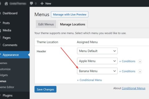使用 Conditional Menus 插件讓 WordPress 在不同頁(yè)面顯示不同菜單