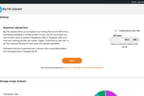 讓 WordPress 突破限制上傳超大文件 Big File Uploads