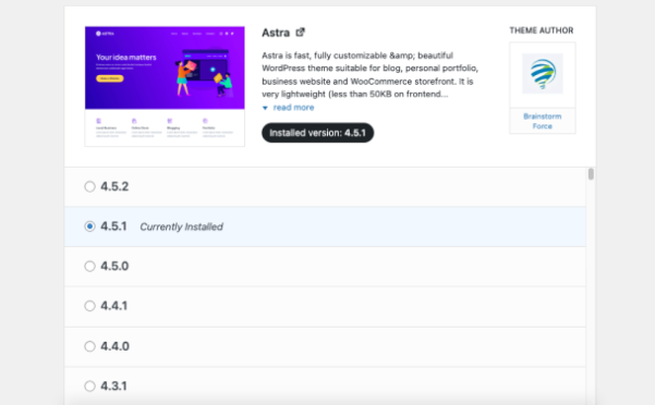 使用 WP Rollback 回滾安裝主題和插件的任意版本