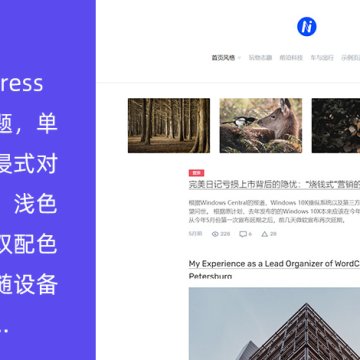 WordPress 單欄博客主題 October